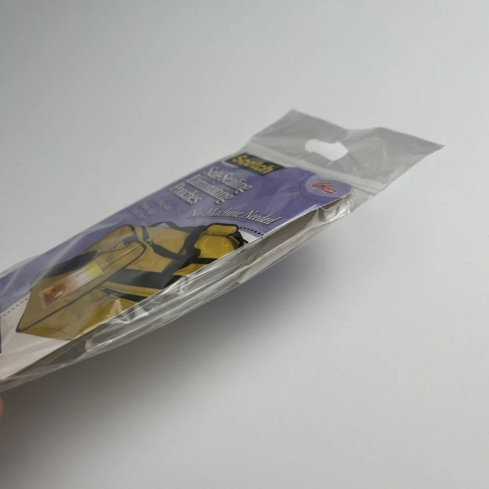 Scotch 3M Self-Sealing Laminating Pouches Luggage Bag Tags 5ct Clear New